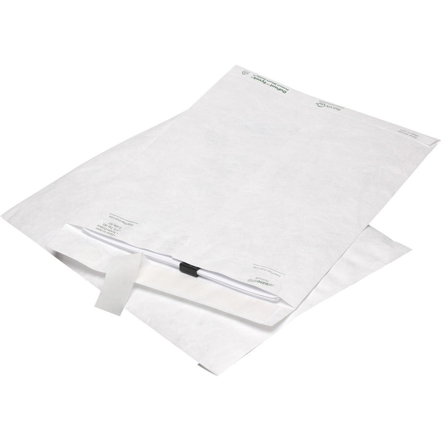 Image of Survivor® Lightweight 14 lb Tyvek Catalog Mailers, #15 1/2, Square Flap, Redi-Strip Adhesive Closure, 12 x 16, White, 100/Box