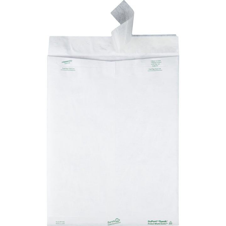 Image of Survivor® Lightweight 14 lb Tyvek Catalog Mailers, #15 1/2, Square Flap, Redi-Strip Adhesive Closure, 12 x 16, White, 100/Box