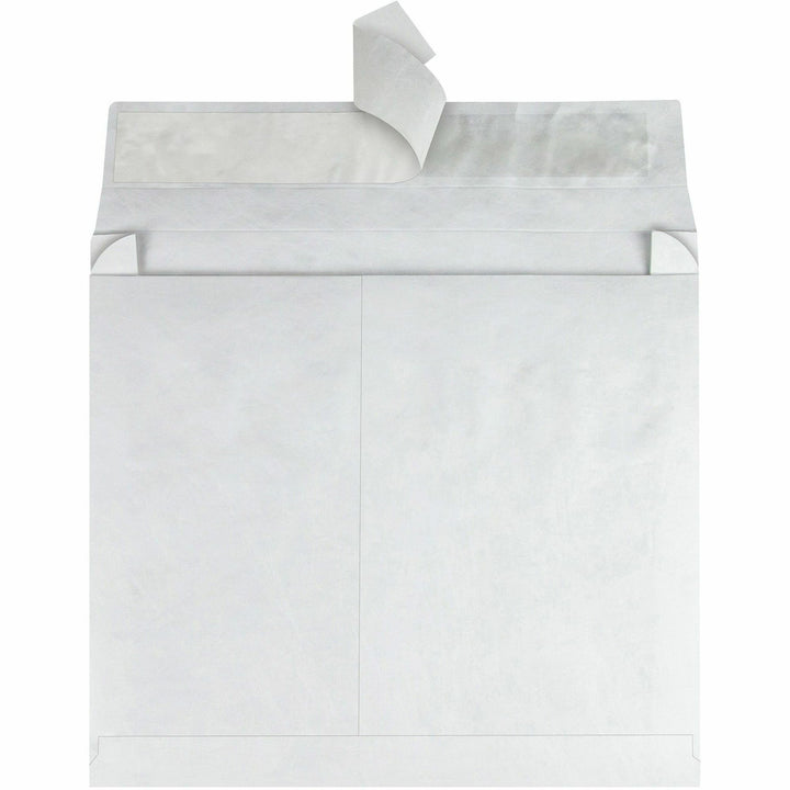 Image of Survivor® Heavyweight 18 lb Tyvek Open End Expansion Mailers, #15, Square Flap, Redi-Strip Adhesive Closure, 10 x 15, White, 100/Carton