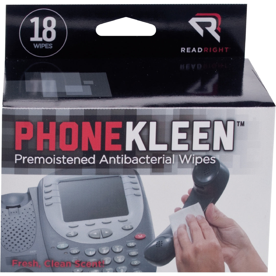 Image of Read Right RR1203 PhoneKleen Antibacterial Wipes, Pre-moistened, 1 Box