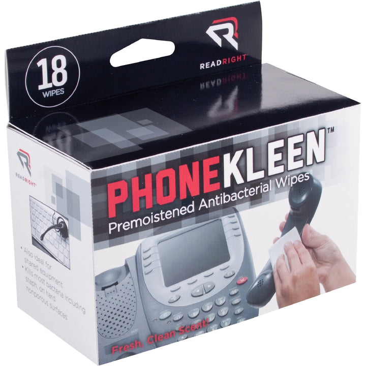 Image of Read Right RR1203 PhoneKleen Antibacterial Wipes, Pre-moistened, 1 Box