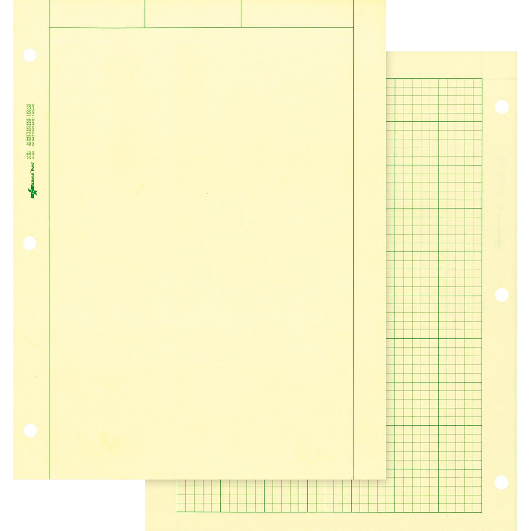 Image of Rediform® Computation Pad, 5"x5" Quad, 8-1/2"x11", 100 Sheets,Green
