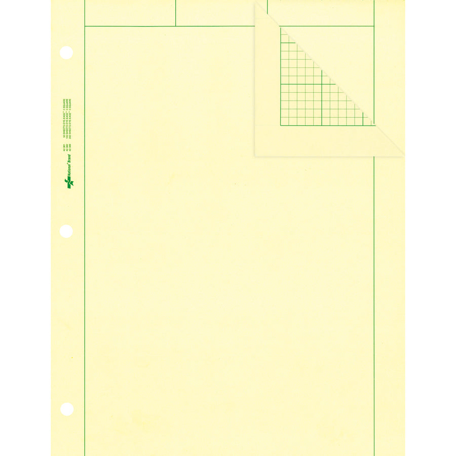Image of Rediform® Computation Pad, 5"x5" Quad, 8-1/2"x11", 100 Sheets,Green