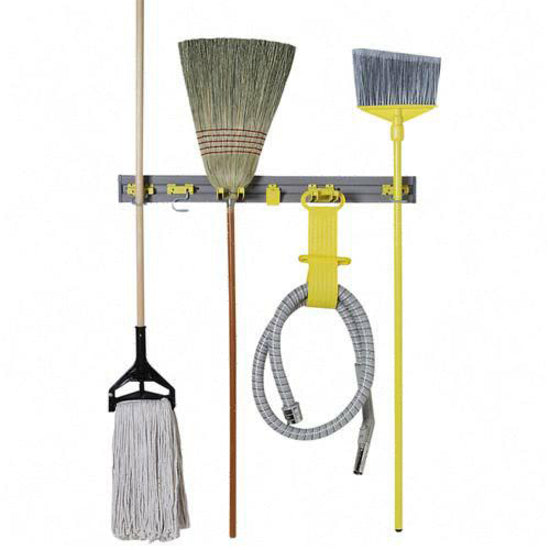 Image of Rubbermaid Commercial 199300 GRAY Closet Organizer / Tool Holder, 34" Length, Double Hook, Gray, 1 Each