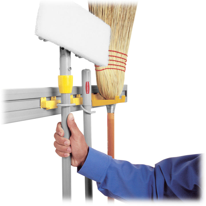 Image of Rubbermaid Commercial 199300 GRAY Closet Organizer / Tool Holder, 34" Length, Double Hook, Gray, 1 Each