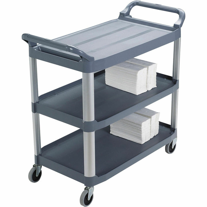 Image of Rubbermaid Commercial 409100 GRAY 3-Shelf Mobile Utility Cart