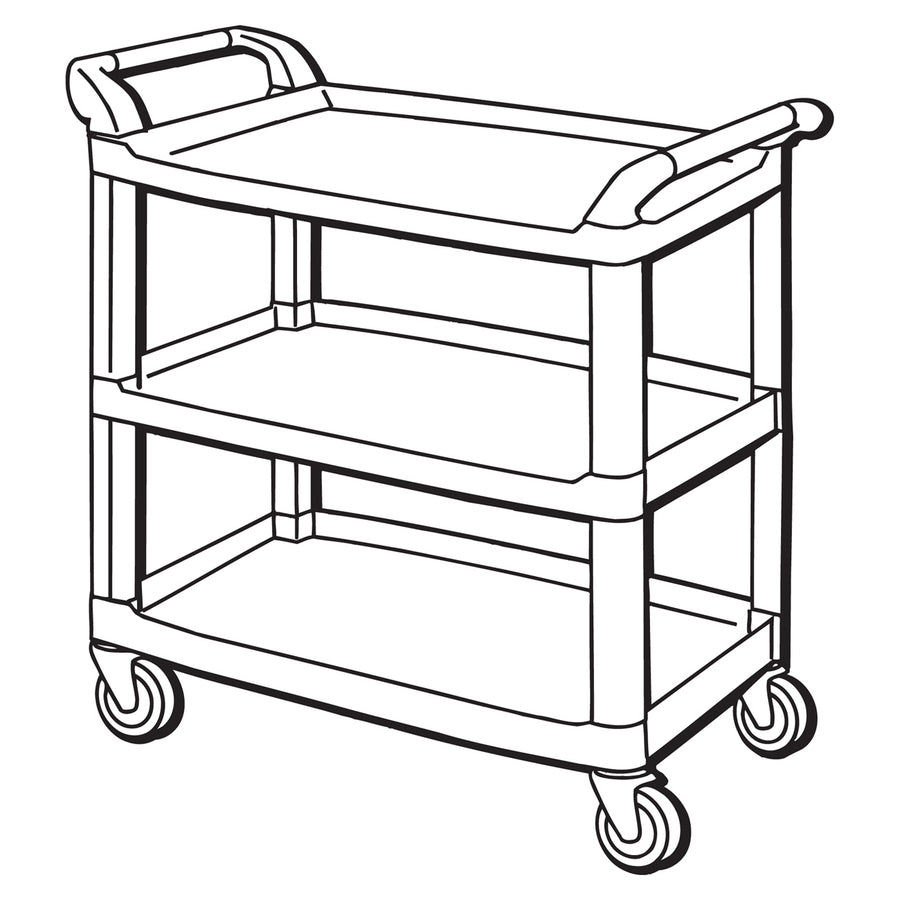 Image of Rubbermaid Commercial 409100 GRAY 3-Shelf Mobile Utility Cart