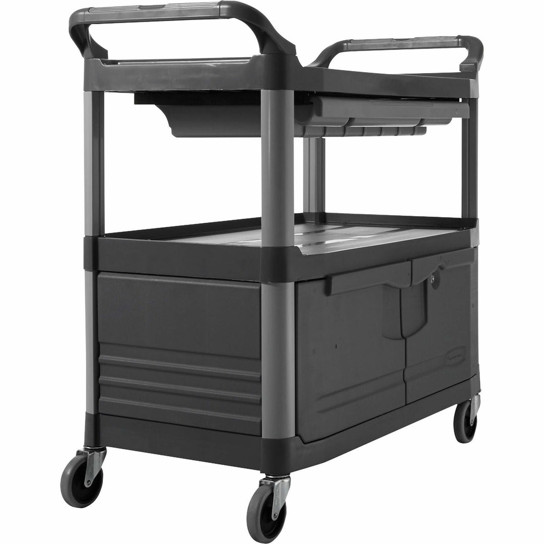 Image of Rubbermaid Commercial Products Instrument Cart,w/ Enclosed Shelf,40-3/5"x20"x37-4/5",Gray