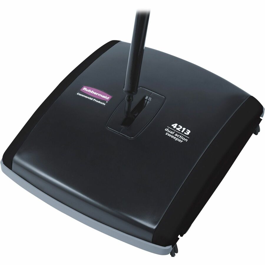Image of Rubbermaid Commercial 421388BK Dual Action Sweeper, 7.50" Brush Face, 42" Handle Length, 10.5" Overall Length, Black, 1 Each
