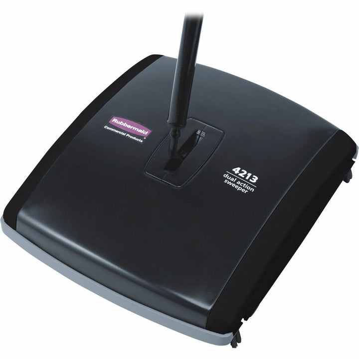 Image of Rubbermaid Commercial 421388BK Dual Action Sweeper, 7.50" Brush Face, 42" Handle Length, 10.5" Overall Length, Black, 1 Each