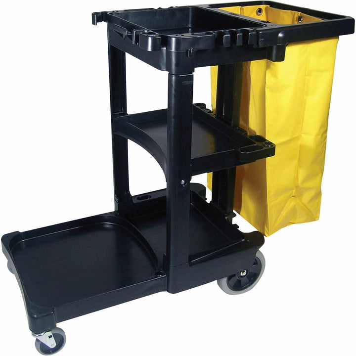 Image of Rubbermaid Commercial 617388 Janitor Cart With Zipper Yellow Vinyl Bag