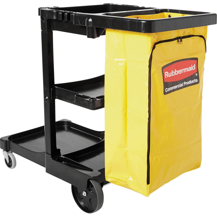 Image of Rubbermaid Commercial 617388 Janitor Cart With Zipper Yellow Vinyl Bag