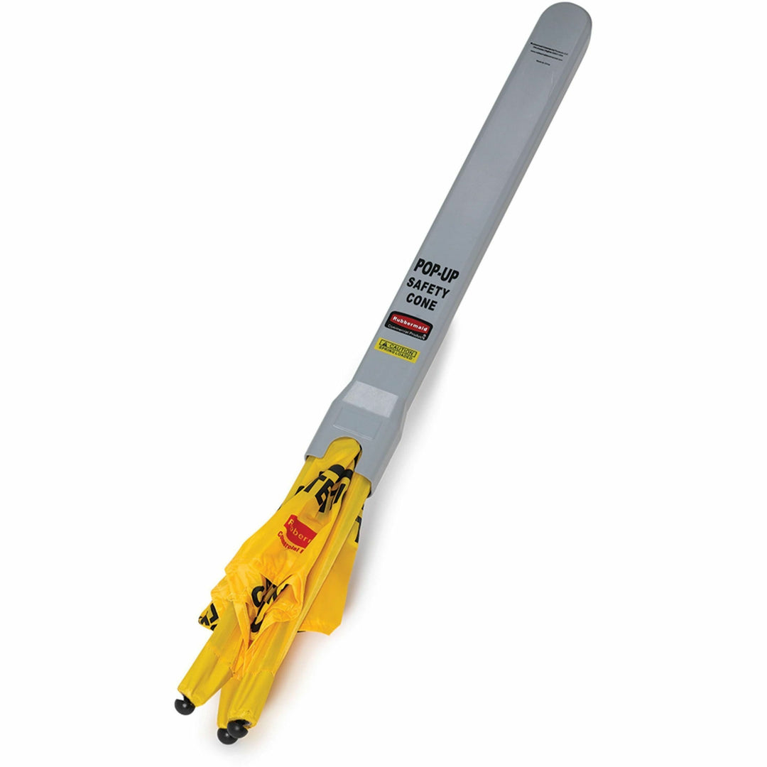 Image of Rubbermaid Commercial 9S0000YW Multi-Lingual Caution Safety Cone
