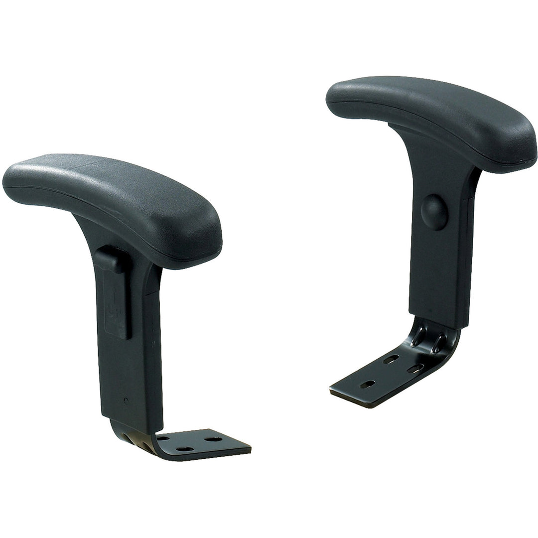 Image of Safco® Optional Height-Adjustable T-Pad Arms for Safco Uber Big and Tall High-Back and Mid-Back Chairs, Black, 2/Set