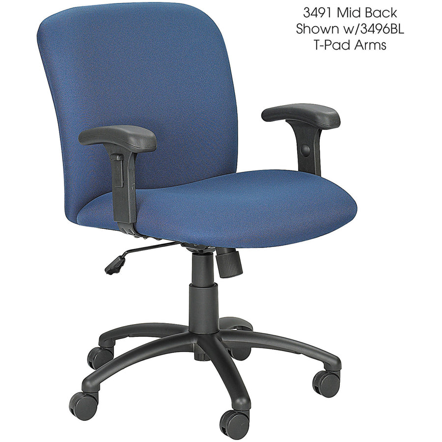 Image of Safco® Optional Height-Adjustable T-Pad Arms for Safco Uber Big and Tall High-Back and Mid-Back Chairs, Black, 2/Set