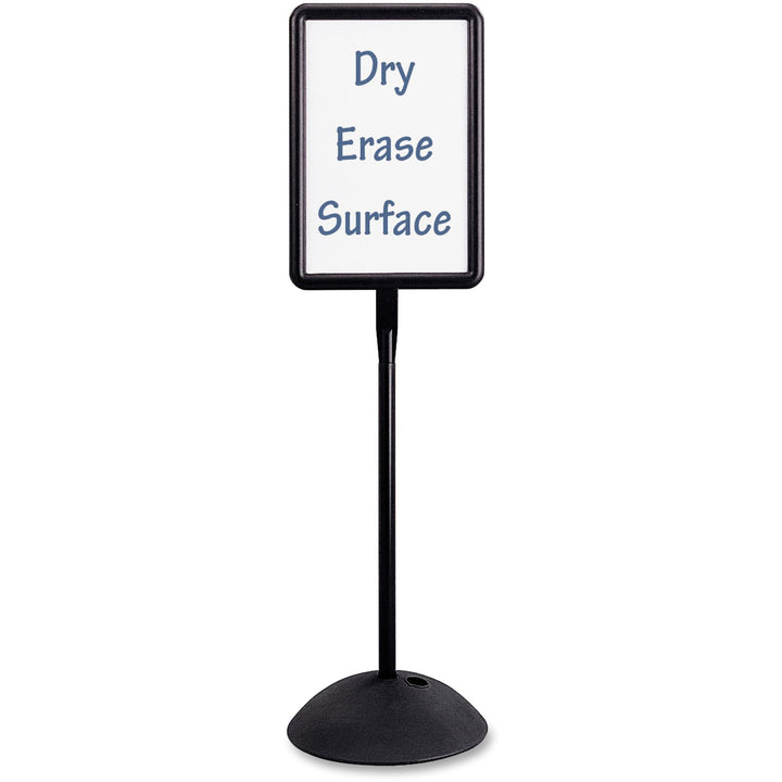 Image of Safco® WriteWay Two-Sided Dry Erase Standing Message Sign, White 14.25" x 22.5" Rectangle Surface, Black Frame, 14.25" x 22.5" x 65"