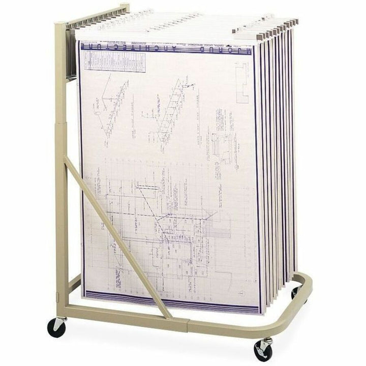 Image of Safco® Steel Sheet File Mobile Rack, 12 Pivot Brackets, 27w X 37.5d X 61.5h, Sand