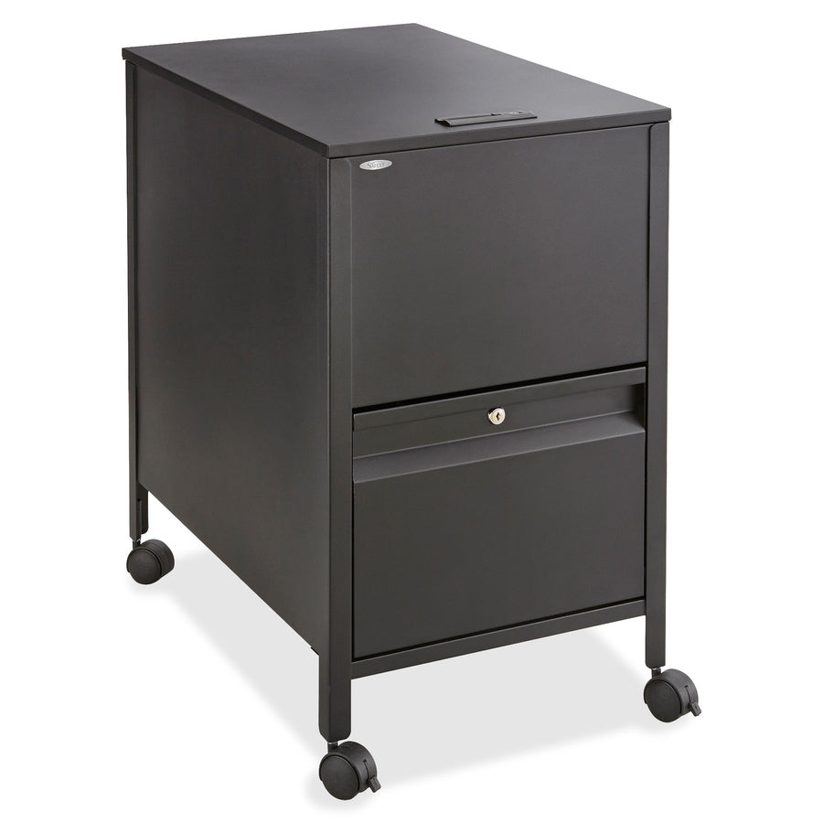 Image of Safco® Locking Mobile Tub File with Drawer, Letter Size, Metal, 1 Drawer, 1 Bin, 17" x 26" x 28", Black