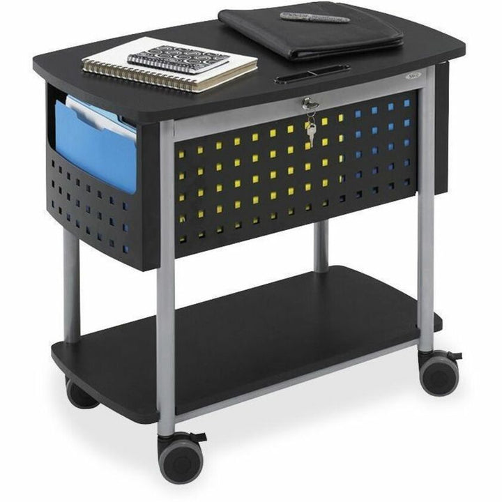 Image of Safco® Scoot Mobile File, Metal, 2 Shelves, 2 Bins, 29.75" x 18.75" x 27", Black/Silver