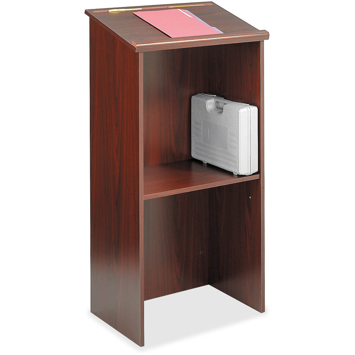 Image of Safco® Stand-Up Lectern, 23 X 15.75 X 46, Mahogany