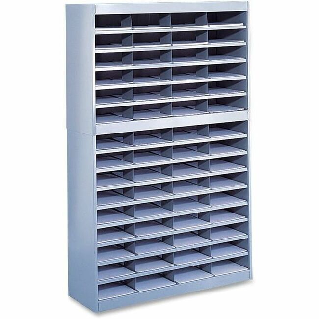Image of Safco® Literature Organizer, 60 Cmprtmnt, 37-1/2"x12-3/4"x60", GY