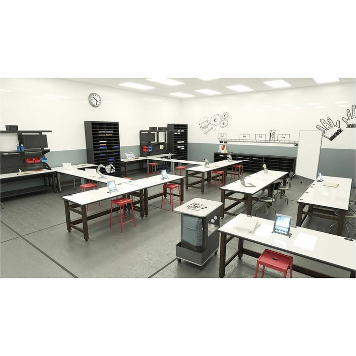 Image of Safco® Steel/Fiberboard E-Z Stor Sorter, 72 Compartments, 37.5 x 12.75 x 71, Black