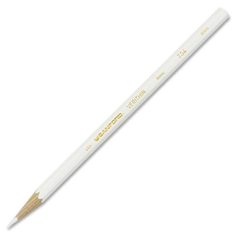 Image of Newell Brands Color Pencil, Prismacolor Verithin, 1 DZ, White