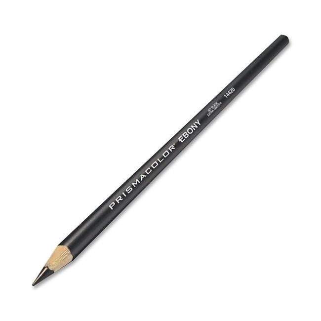 Image of Prismacolor® EBONY Sketching Pencil, 4 mm, 2B, Jet Black Lead, Black Matte Barrel, Dozen