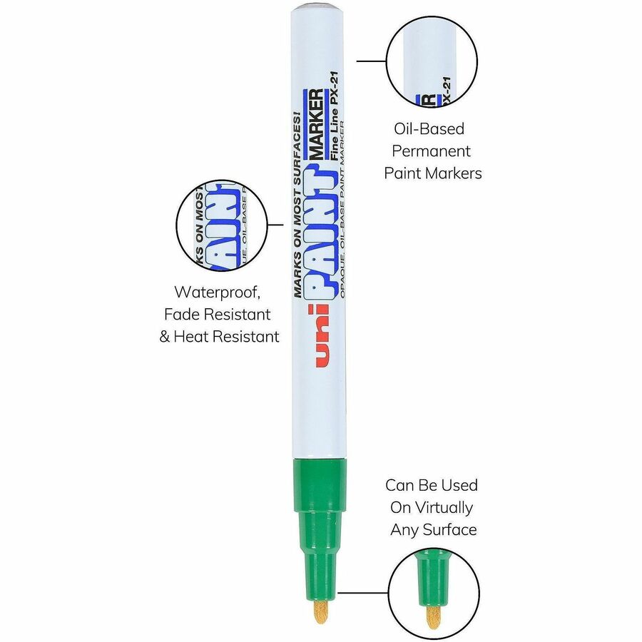 Image of uni®-Paint Permanent Marker, Fine Bullet Tip, Green