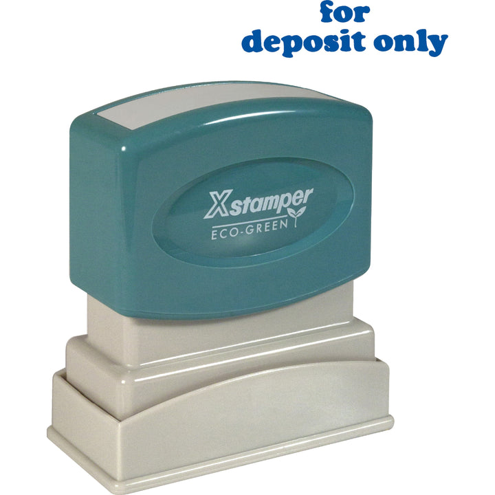 Image of Shachihata Inc "for deposit only" Ink Stamp, 1/2"x1-5/8", Blue Ink