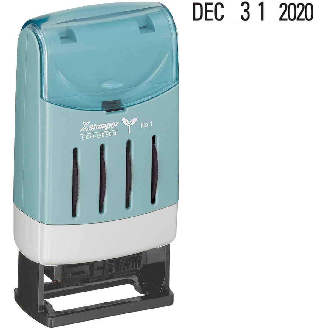 Image of Xstamper® ECO-GREEN Versadater Line Dater, Message Dater, 1 X 0.16, Pre-Inked, Black