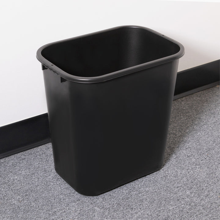 Image of Sparco Wastebasket, Rectangular, 28 Qrt, 15"x10-1/4"x15", BK