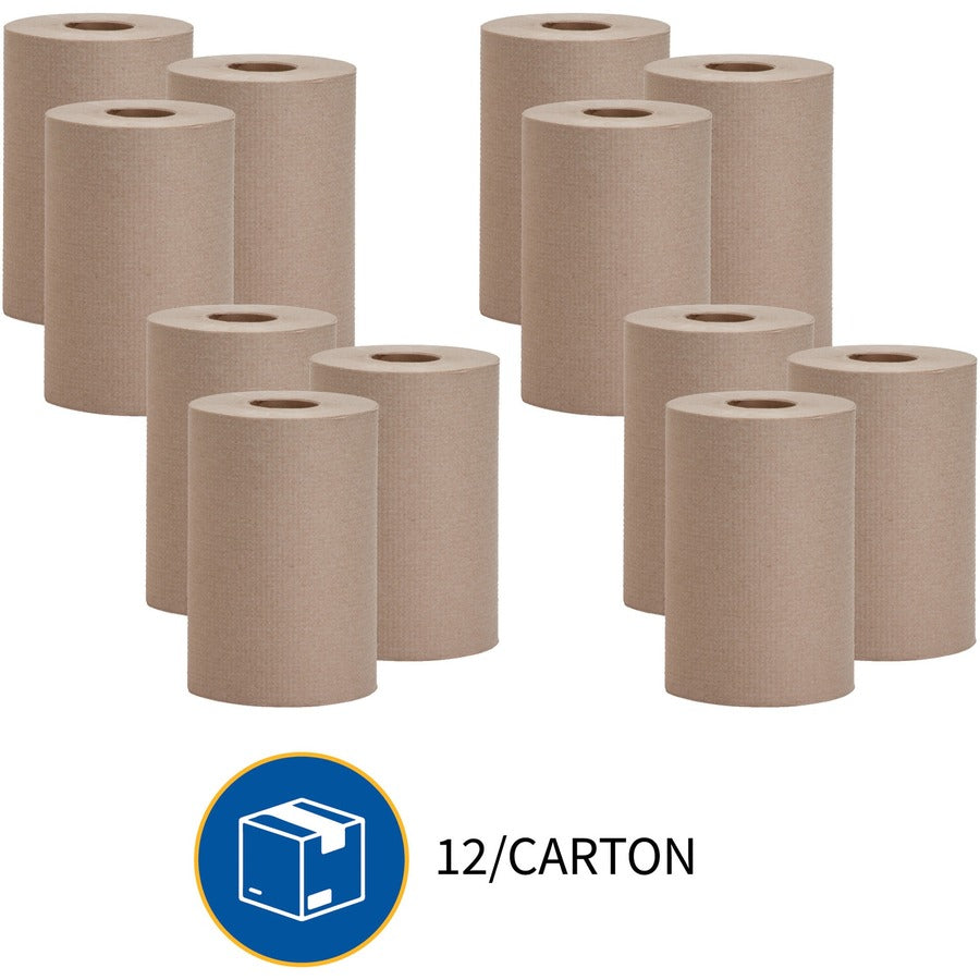 Image of Genuine Joe Hardwound Roll Towels,2"Core, 7-7/8"x350', 12Rolls/CT,NL