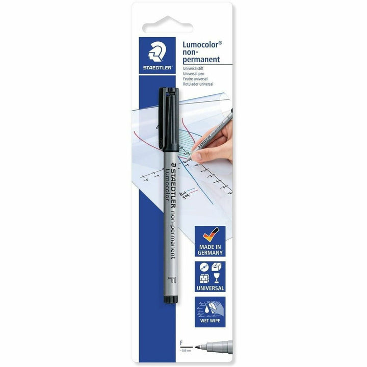 Image of Staedtler® Markers, Erasable on Film, Fine Point, 10/BX, Black