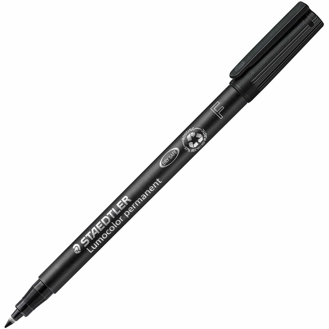 Image of Staedtler® Fiber Tip Pen, Permanent, Fine Point, 10/BX, Black Ink