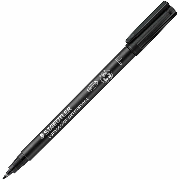 Image of Staedtler® Fiber Tip Pen, Permanent, Fine Point, 10/BX, Black Ink