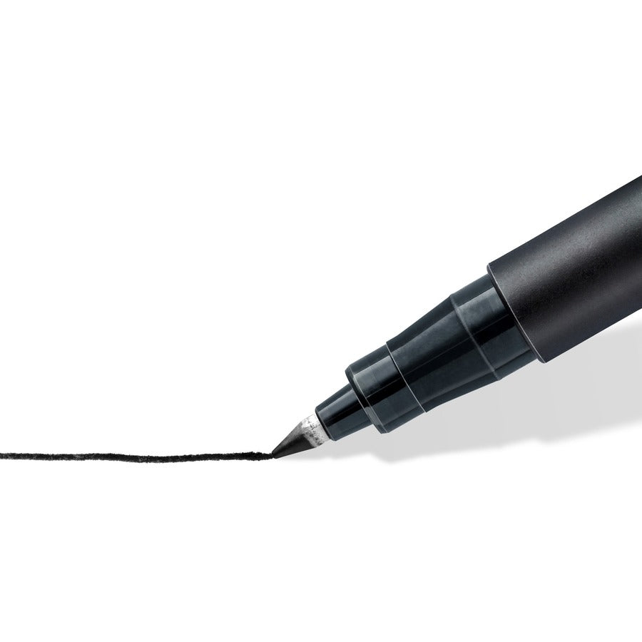 Image of Staedtler® Fiber Tip Pen, Permanent, Fine Point, 10/BX, Black Ink
