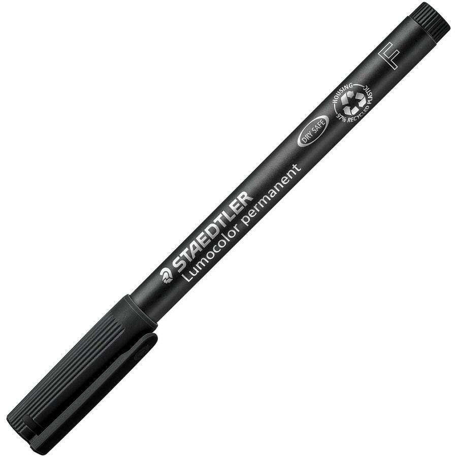 Image of Staedtler® Fiber Tip Pen, Permanent, Fine Point, 10/BX, Black Ink
