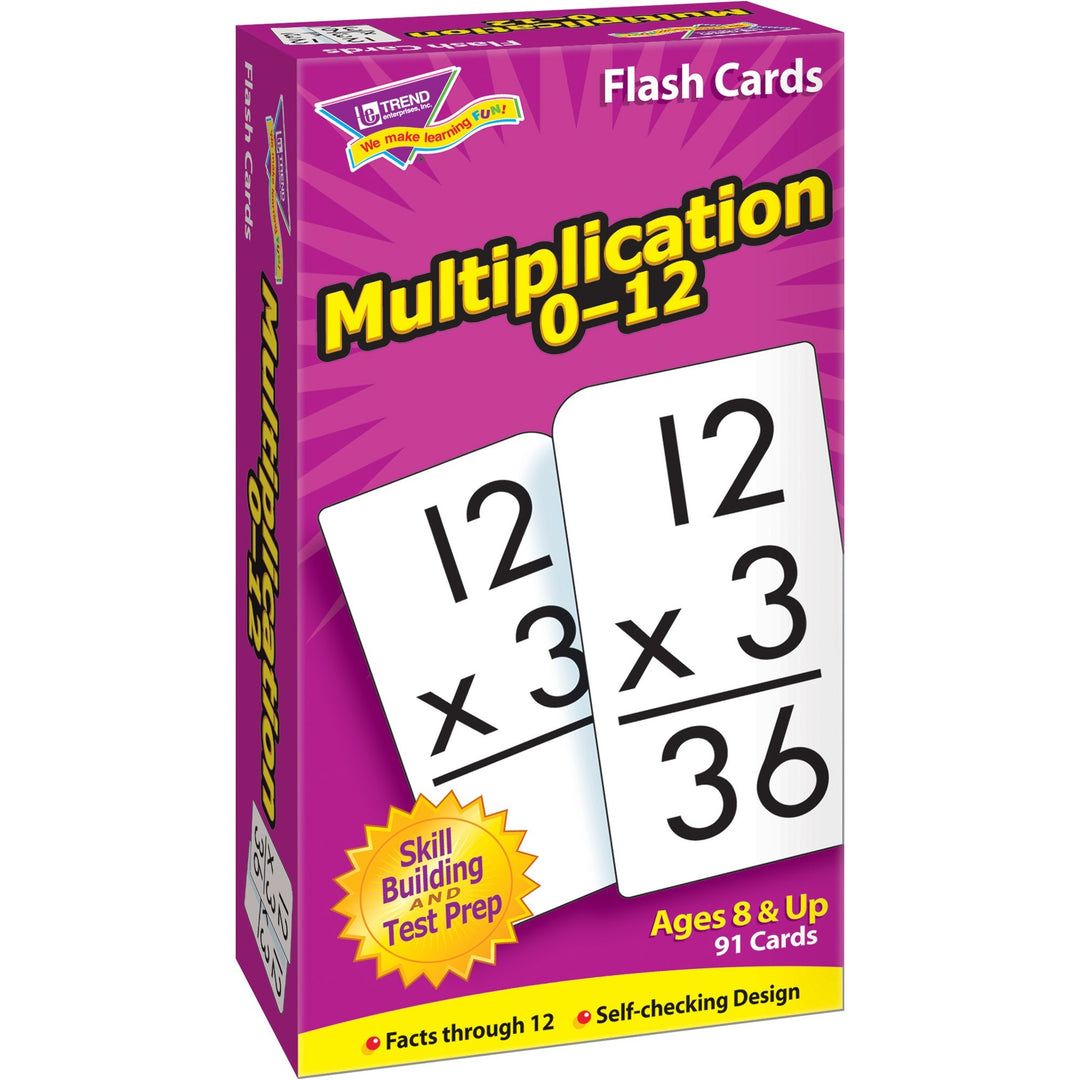 Image of TREND® Skill Drill Flash Cards, Multiplication, 3 X 6, Black And White, 91/pack