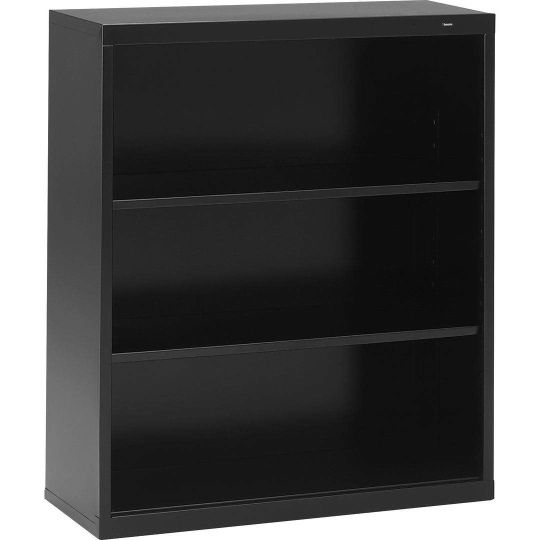 Image of Tennsco B-42BK Welded Bookcase, 34.5" W x 13.5" D x 40" Height, 3 x Shelf(ves), 360 lb Load Capacity, Black, Steel, Recycled, 1 Each