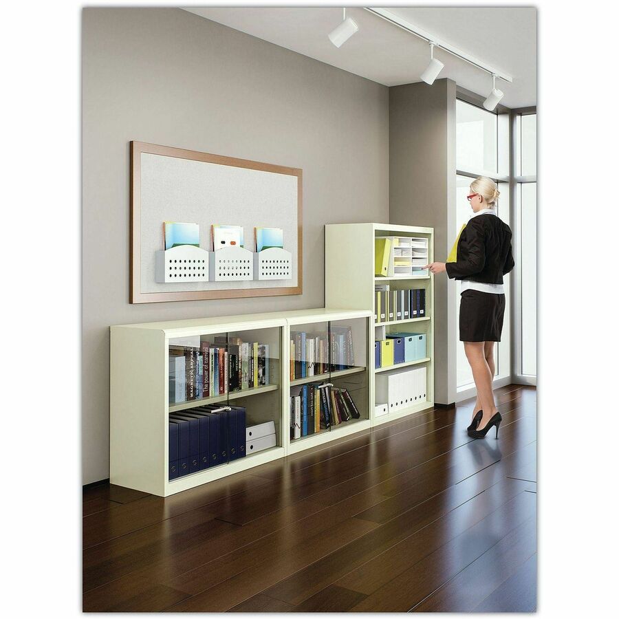 Image of Tennsco B-42BK Welded Bookcase, 34.5" W x 13.5" D x 40" Height, 3 x Shelf(ves), 360 lb Load Capacity, Black, Steel, Recycled, 1 Each