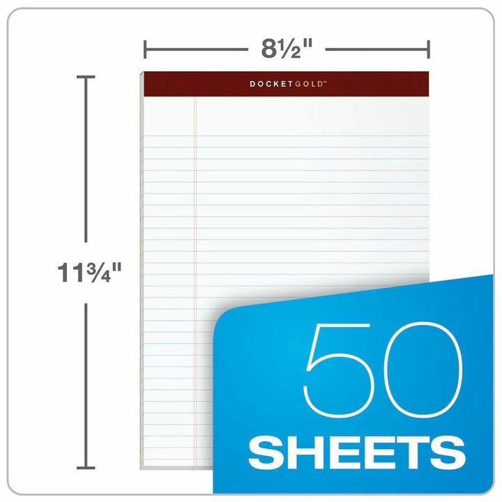 Image of TOPS 63960 Docket Gold Legal Ruled White Legal Pads