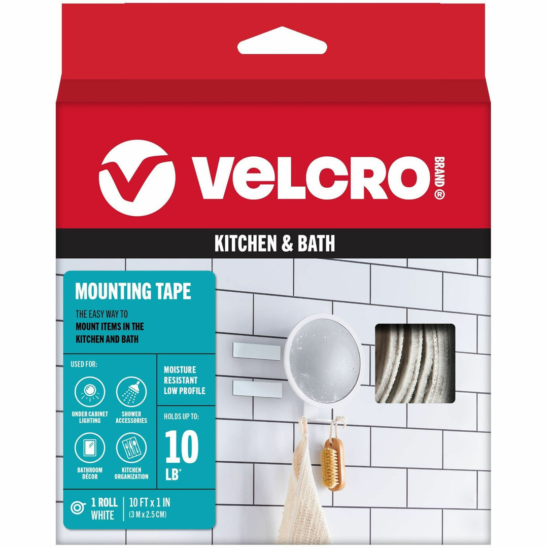 Image of VELCRO® Brand Fastener Tape, Hook/Loop,Water-Resistant,1"x10', White