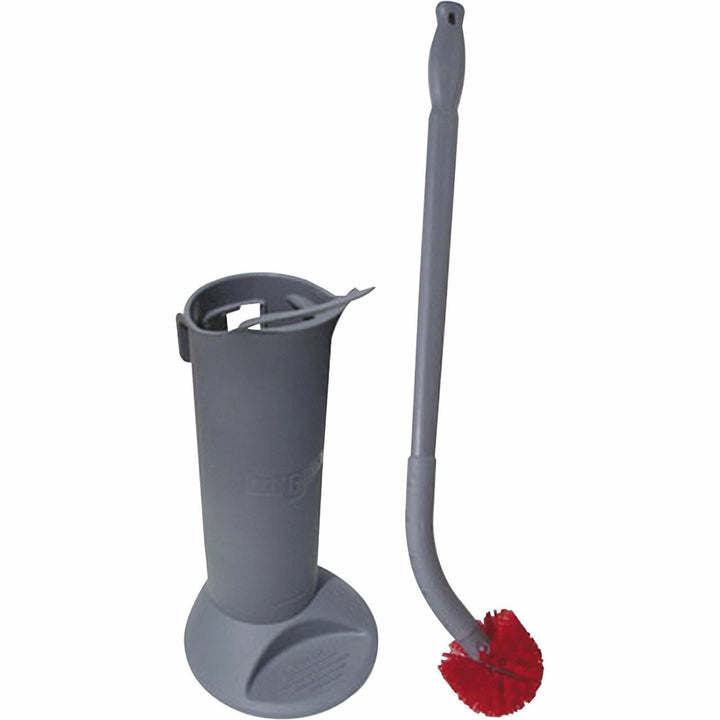 Image of Unger BBWHR Ergo Toilet Bowl Brush Set, Nylon Bristle, 26" Handle Length, Plastic Handle, Gray, 1 Kit