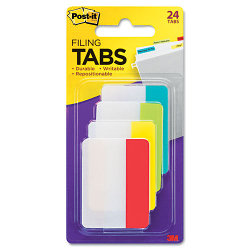 Image of Post-it® Tabs 686-ALYR Solid Color Tabs, 1/5-Cut, Assorted Colors, 2" Wide, 24/Pack