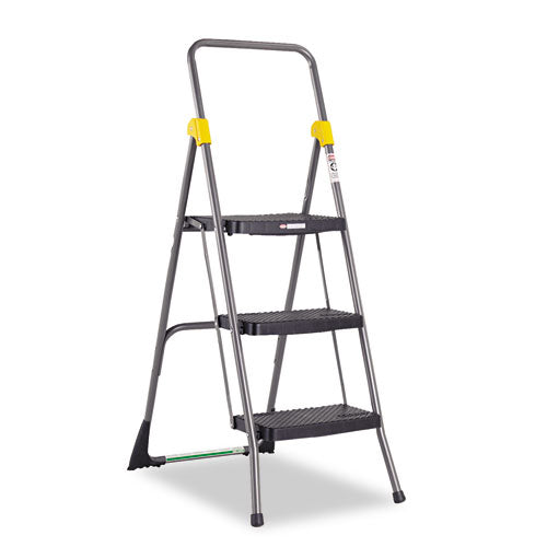 Image of Cosco® 11839GGO Commercial 3-Step Folding Stool, 300 lb Capacity, 20.5 x 32.63 x 52.13, Gray