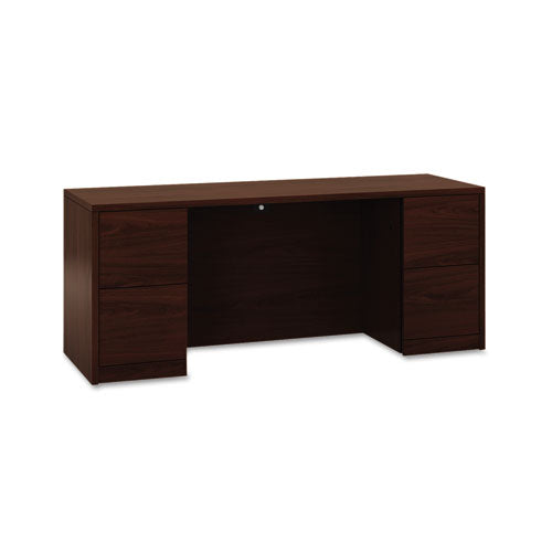 Image of HON® H105900.NN 10500 Series Kneespace Credenza With Full-Height Pedestals, 72w x 24d x 29.5h, Mahogany