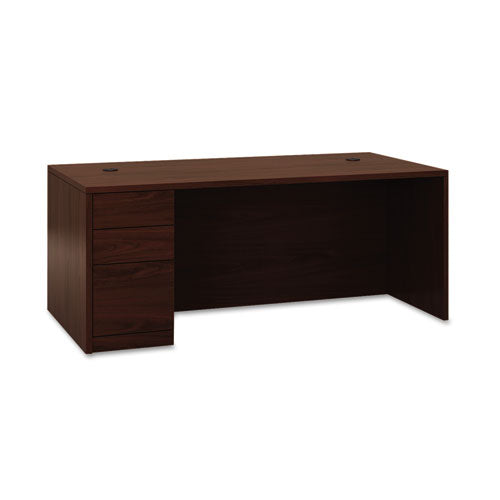 Image of HON® H105896L.NN 10500 Series "l" Workstation Left Pedestal Desk With Full-Height Pedestal, 72" X 36" X 29.5", Mahogany