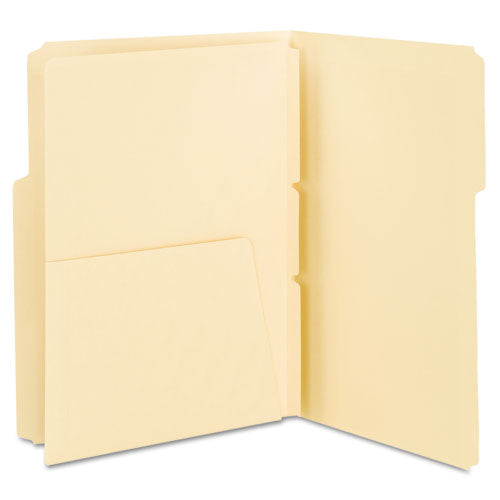 Image of Smead 68030 Self-Adhesive Folder Dividers with 5.5" Pockets for Top/End Tab Folders, Fasteners, Letter Size, Manila, 25/Pack