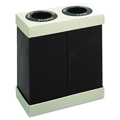 Image of Safco® 9794BL At-Your-Disposal Recycling Center, Two 28 gal Bins, Polyethylene, Black